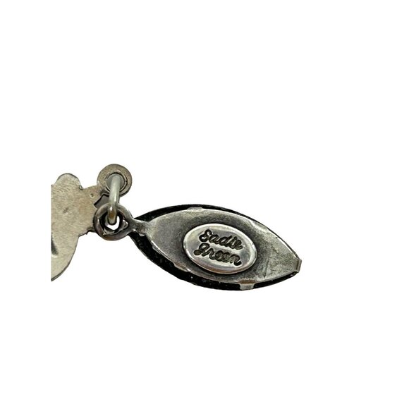 Sadie Green Vtg Bracelet Silver Tone Faux Amethyst Floral Filigree Panels Beads - Picture 4 of 16